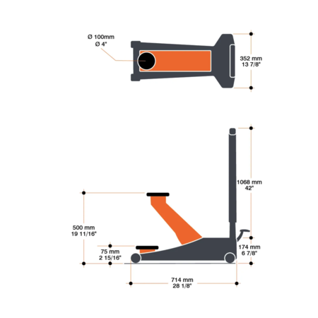 Martins Industries Professional 2 Ton Pneumatic Floor Jack