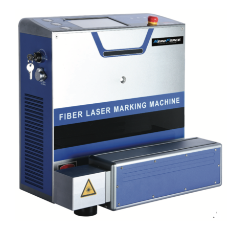 Stationary High Performance LASER Marking Machine 30W Static Fiber Laser, LCD Screen, 230V, Multiple Interfaces, Modular setup - fully integrable in mass production.