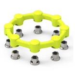 SAFEWHEEL One-piece wheel nut retaining ring and protective cap  -  8 STUD 275 PCD - Yellow