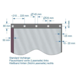 laservision Laserprotection Curtain LIGHT - WxH: 900x2000mm with eyelets,  velcro fastener - Color Grey