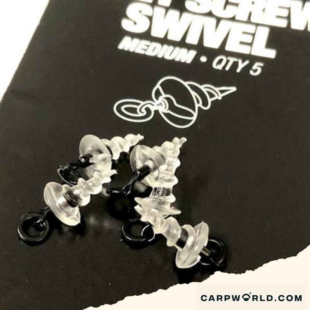 KORDA Micro Hook Ring Swivels & Bait Screws masalo suktukai - fiksatoriai  (M dydis, 5 vnt.)