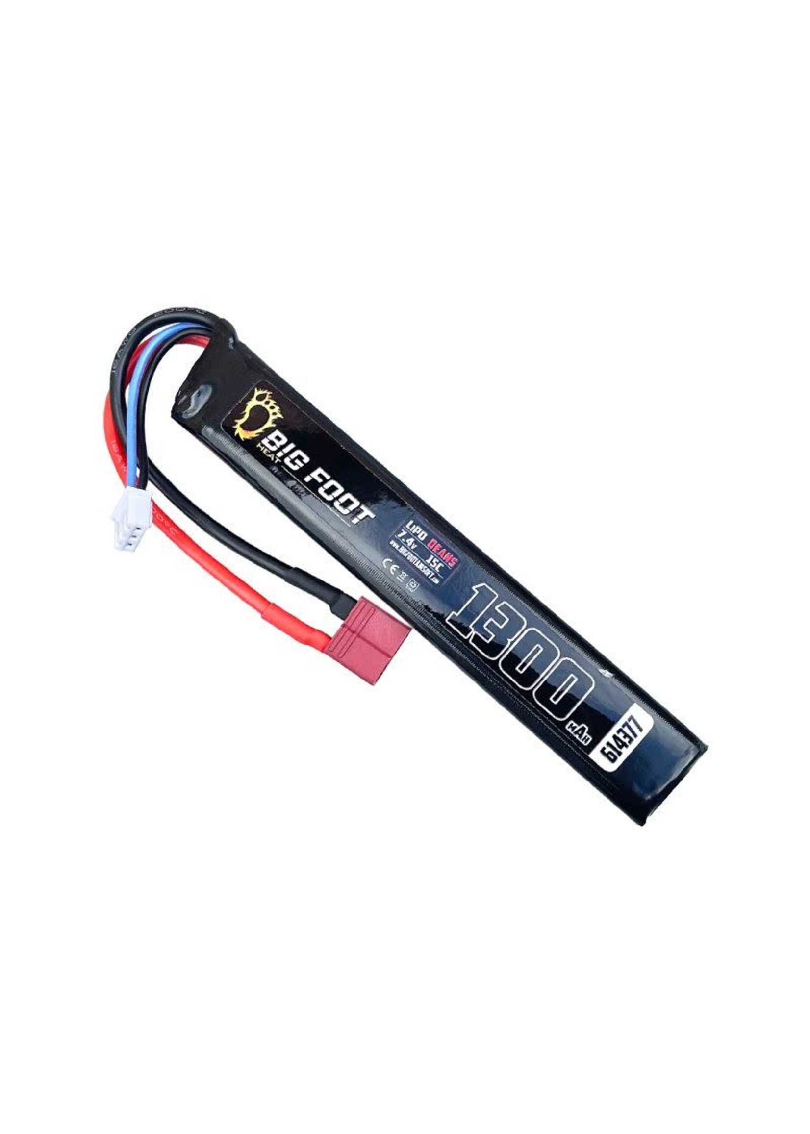 BIG FOOT Big Foot Heat Lipo Battery 1300 mAh 7.4v 20c (Stick - 120mm - DEANS