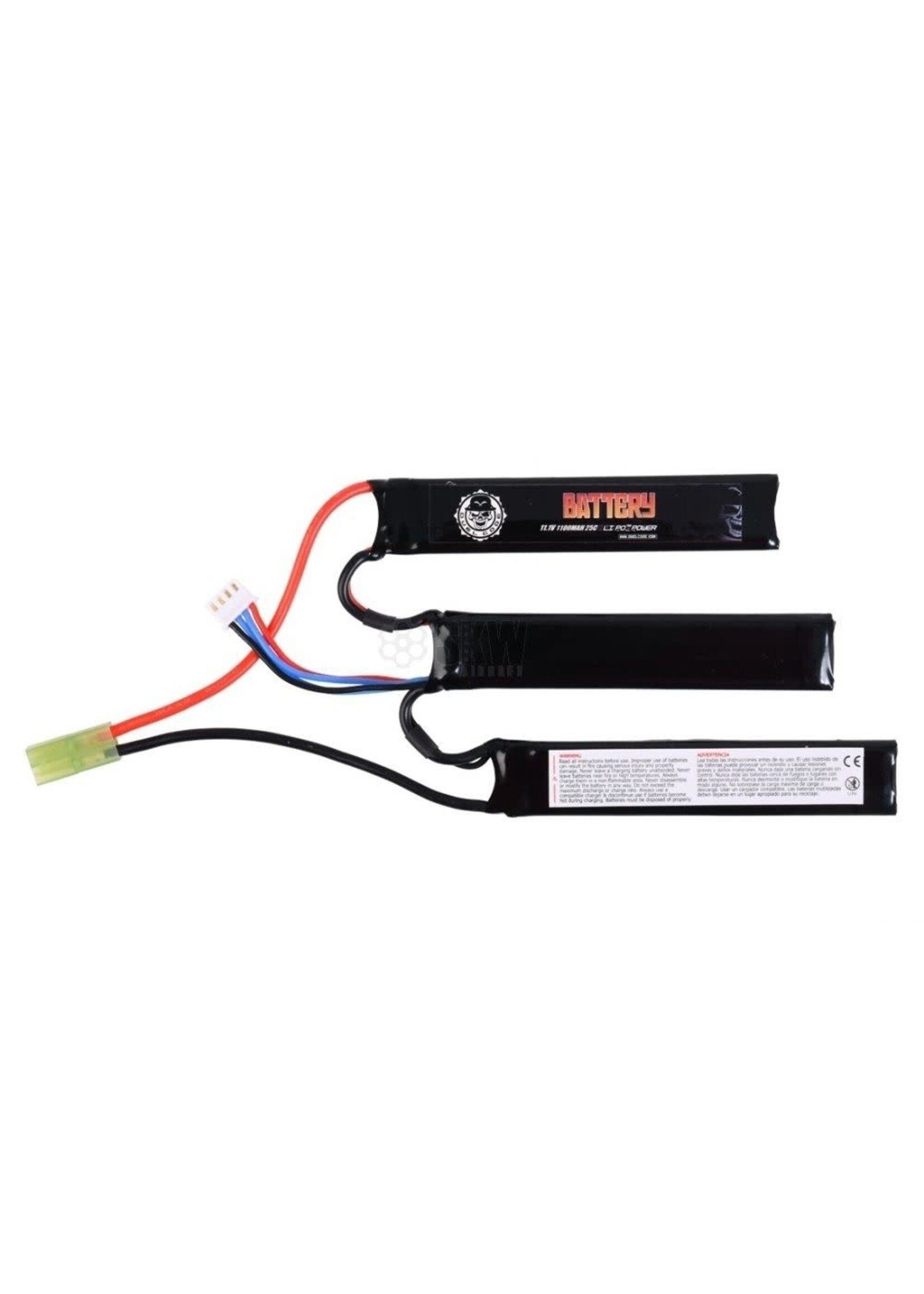 DULE CODE Duel Code 11.1v 1100 MaH 25C Lipo Battery (3 Way Split)