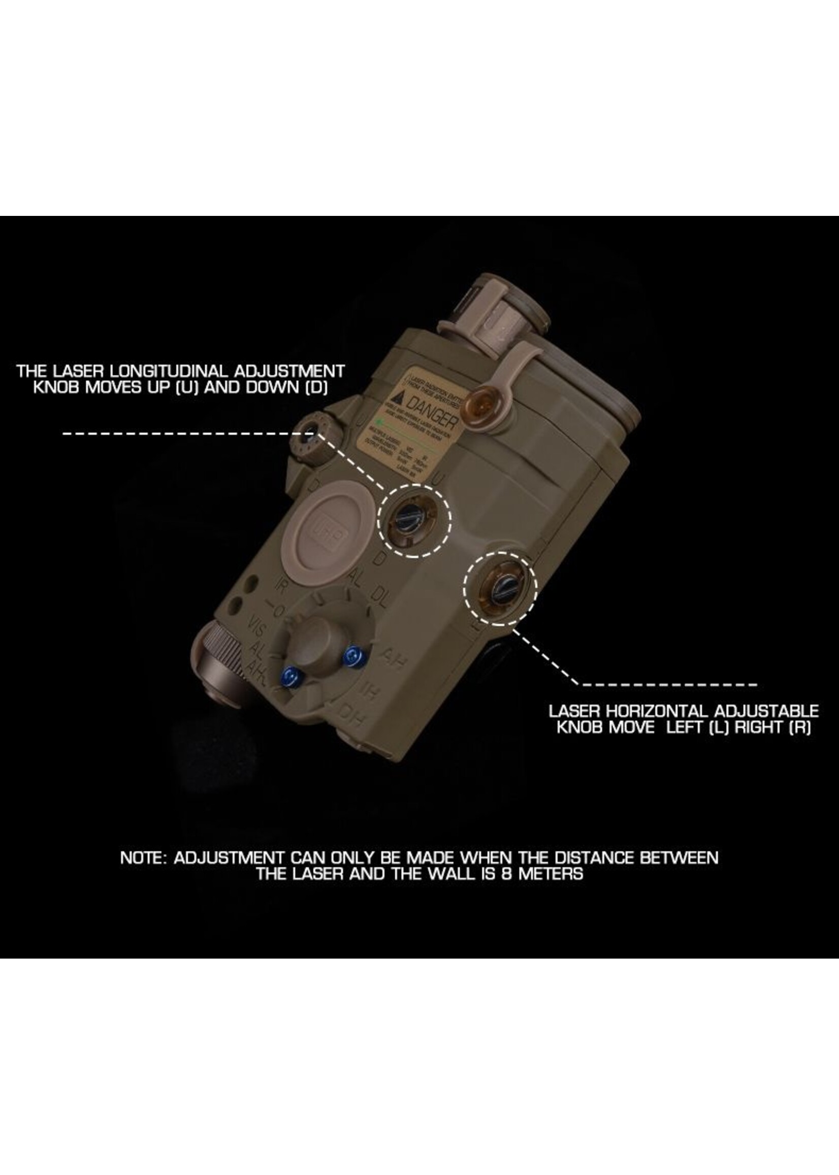 wosport Wosport - Standard PEQ-15 Version with Red laser Flashlight Torch (Tan)