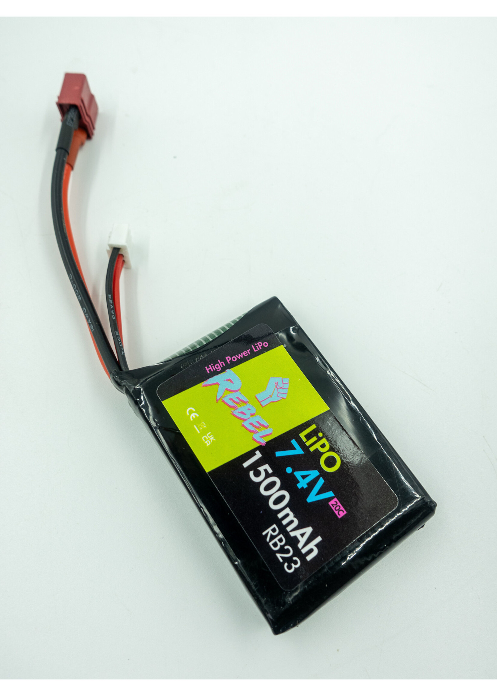 REBEL Rebel Battery - 1500mAh LiPo 7.4V 20C stick (PEQ/AN-15) Deans