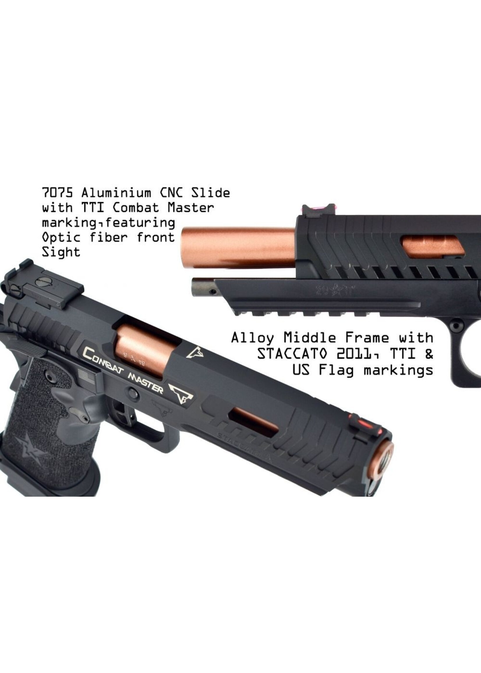 EMG-TTI EMG x STACCATO x TTI Licensed JW3 2011 Combat Master Airsoft Pistol (R620)