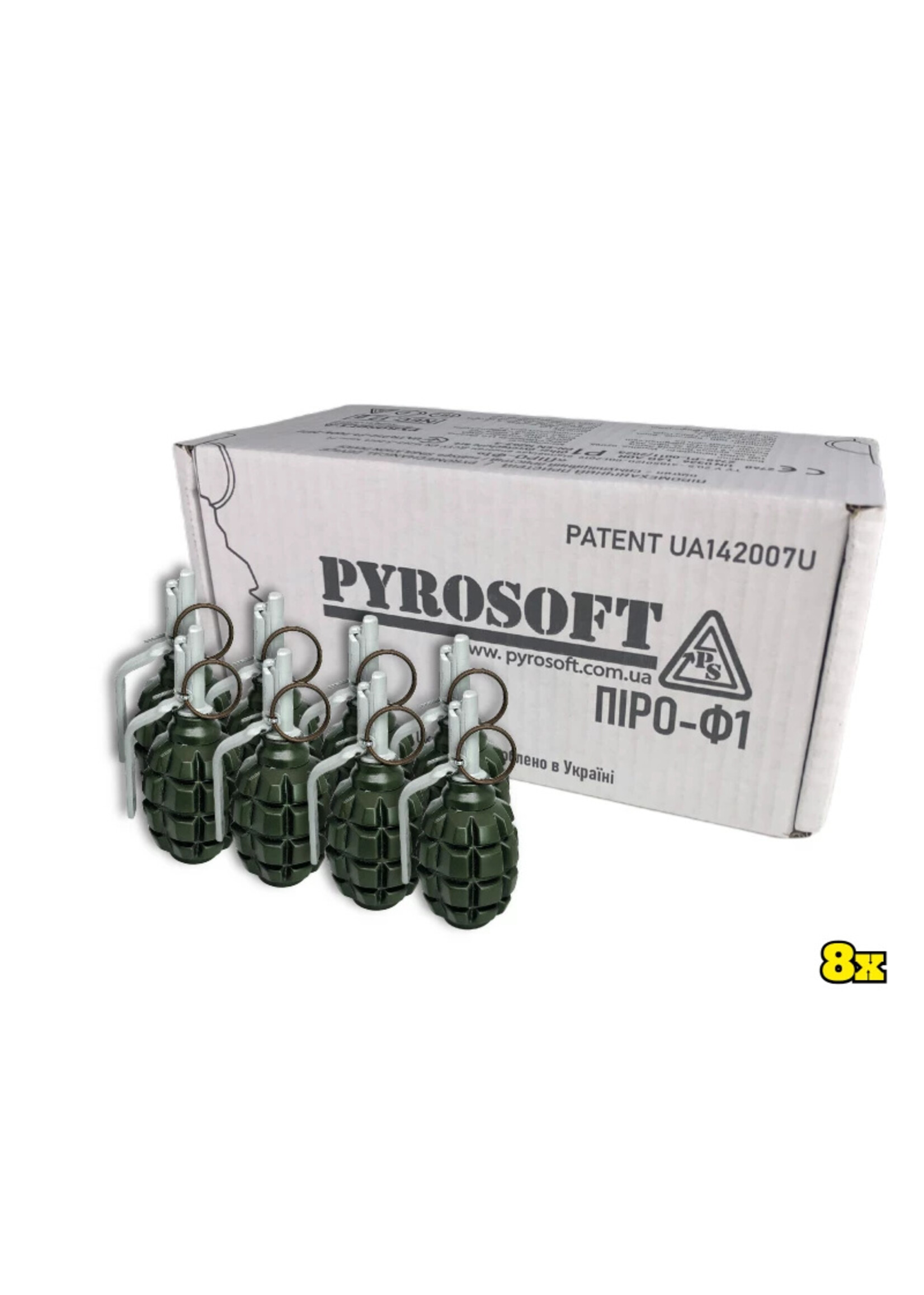 PYROSOFT Pyrosoft Airsoft Hand Grenade PIRO-F1-G (Peas- Pack of 8)