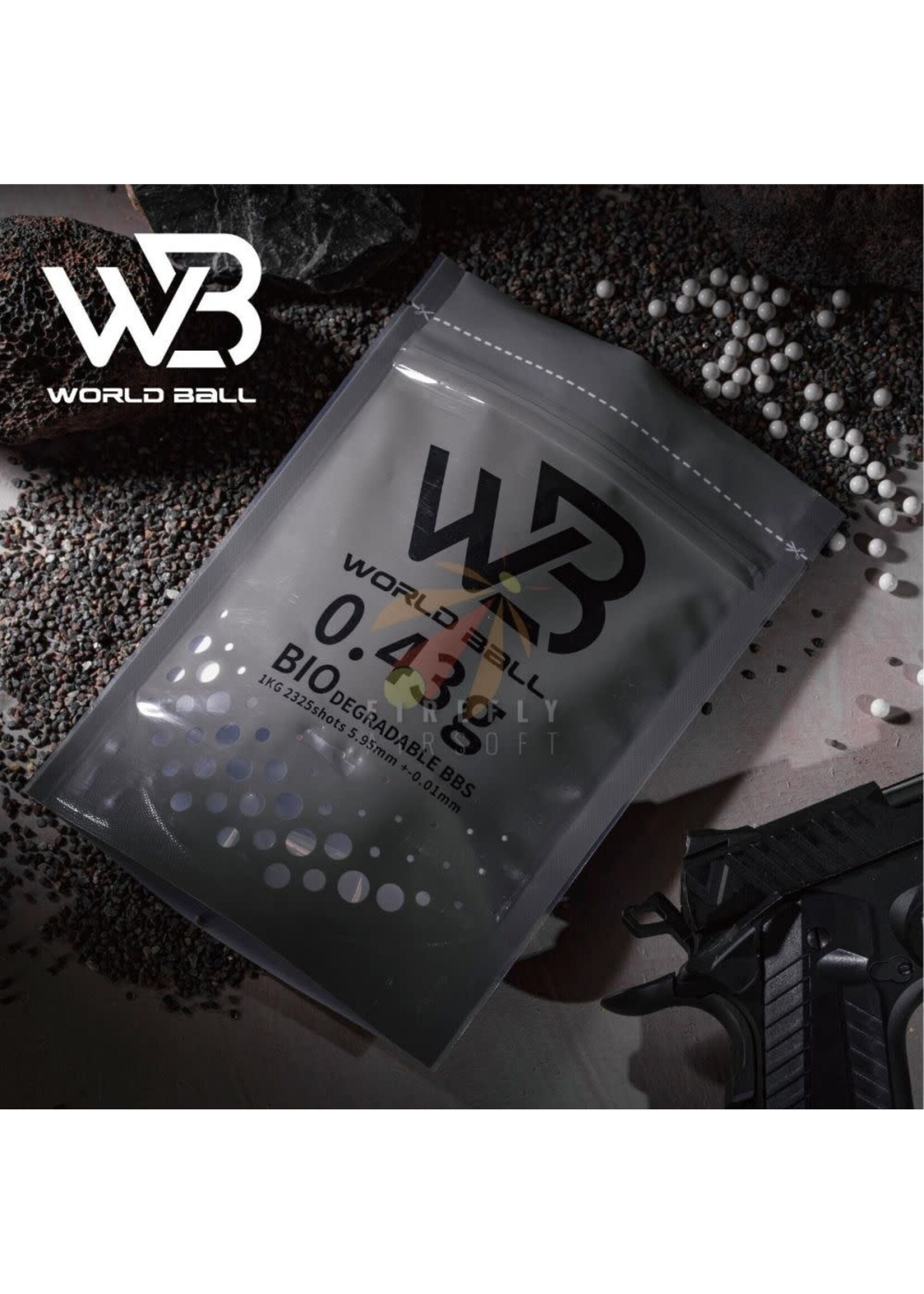 worldball World Ball High Precision 6mm BB Pellets - 0.43g - White - 1 Kilo - BIO