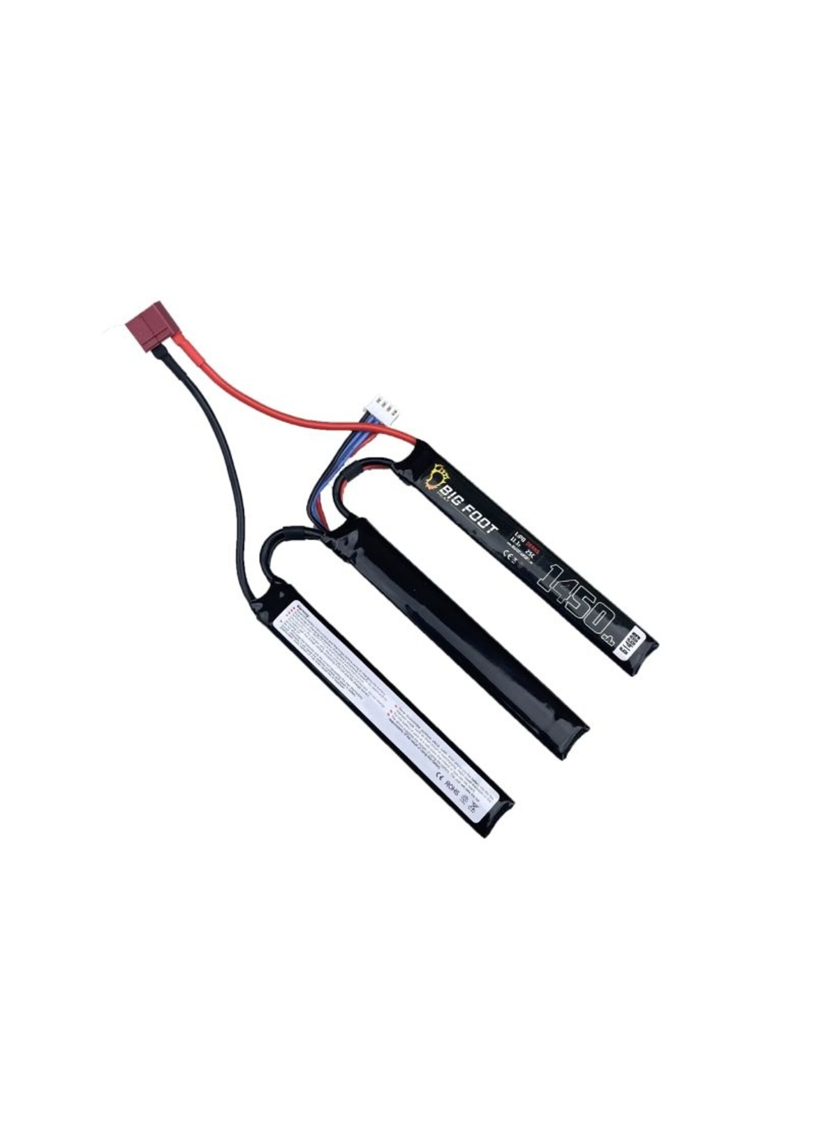 BIGFOOT Big Foot Heat Lipo Battery 1450mAh 11.1v 25c Stick (3 Way Split - DEANS)