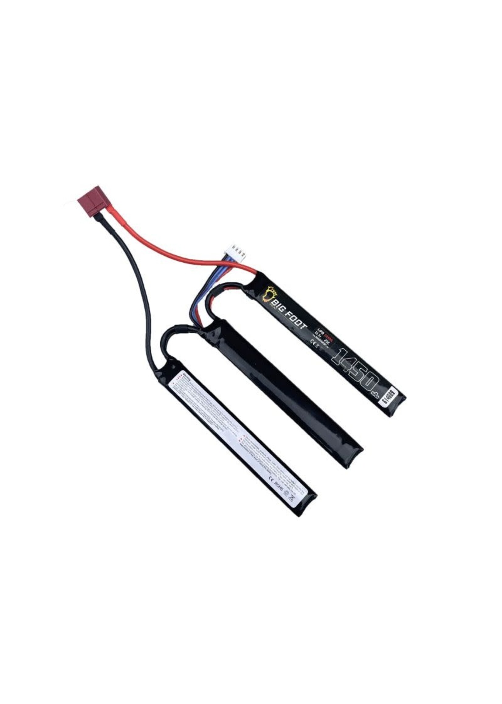 BIGFOOT Big Foot Heat Lipo Battery 1450mAh 11.1v 25c Stick (3 Way Split - DEANS)