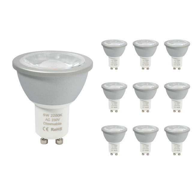 PURPL Voordeelpak 10x LED GU10 Spot | Extra Warm Wit | Dimbaar | 2200K 5W -
