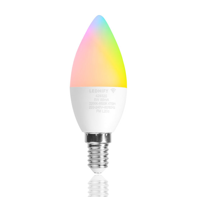 Lednify WiZ Connected | Smart LED Kaarslamp RGB+CCT 5W E14