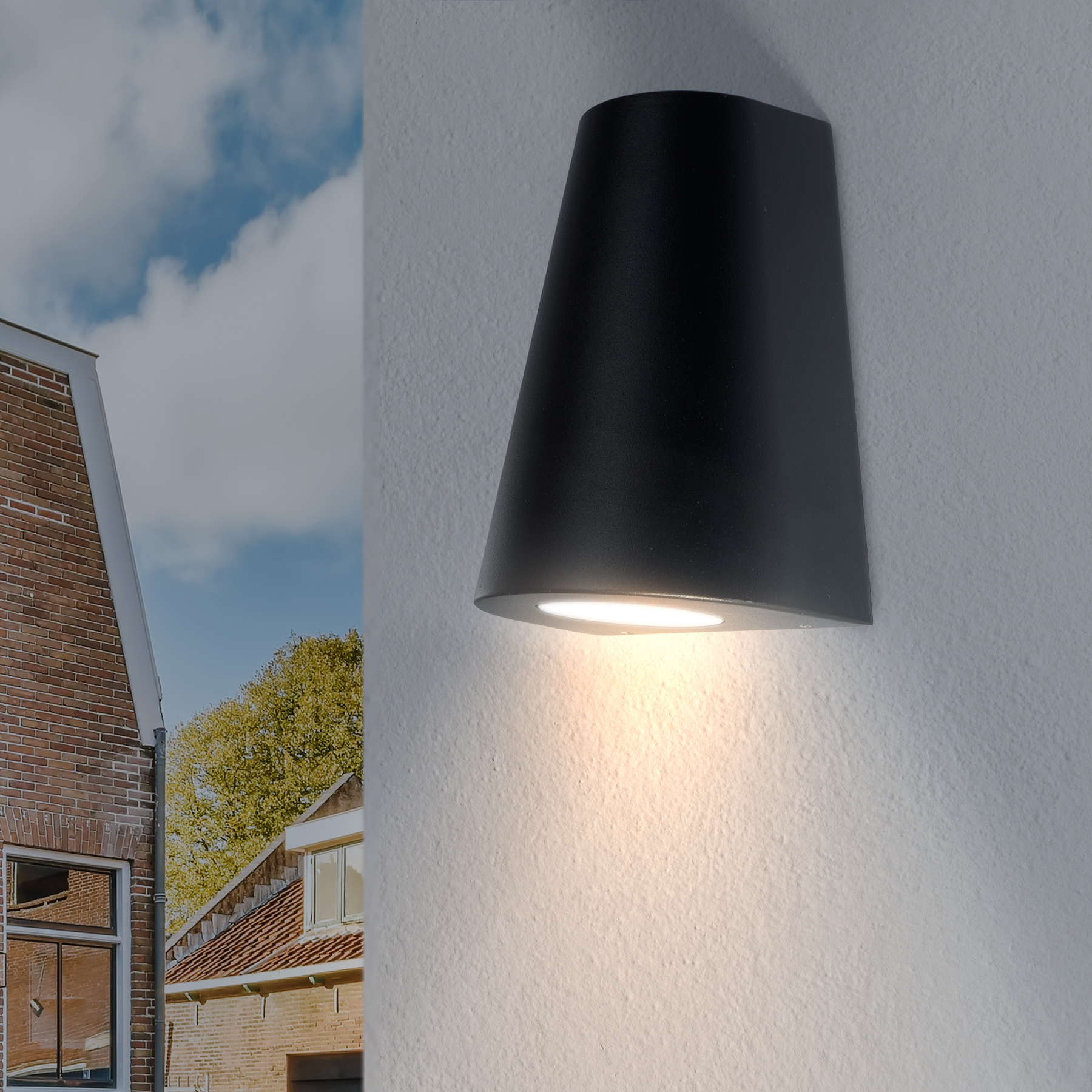 Grootste patroon Prestatie LED Wandlamp armatuur GU10| Kegel vorm | Zwart | IP54 - Ledlichtstunter.nl