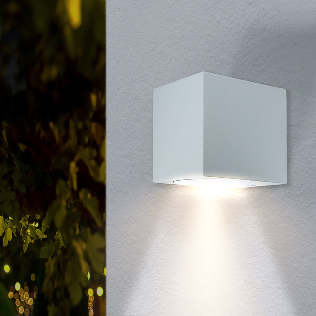 Kader vier keer beet LED Wandspot Armatuur GU10 | IP44 | Vierkant | Wit - Ledlichtstunter.nl