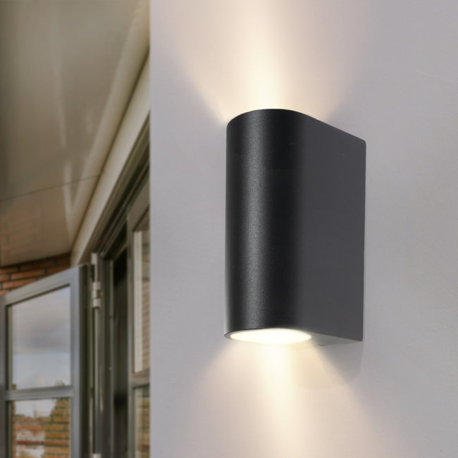 PURPL LED Dubbele Wandspot Armatuur GU10 | IP44 | D-vorm | Zwart