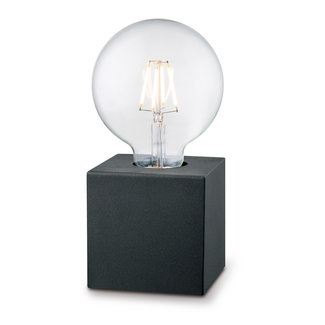 PURPL Tafellamp Industrieel Vierkant | E27 Fitting | 1,5m Snoer | Zwart