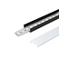 PURPL LED Strip profiel 1,5m | 10x23mm | Opbouw | Zwart | incl. afdekkap opaal