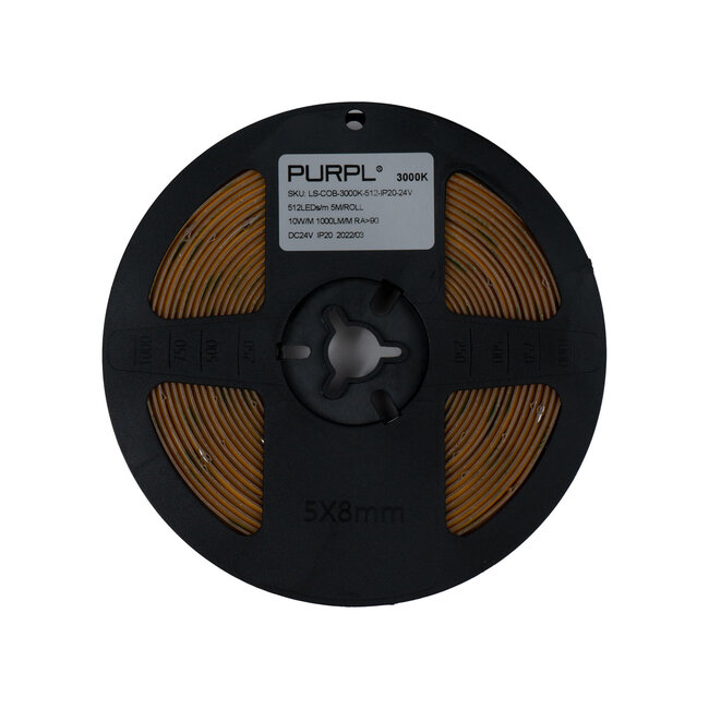 PURPL COB LED Strip Koud Wit | 5 meter | 512 led's/m | 24V