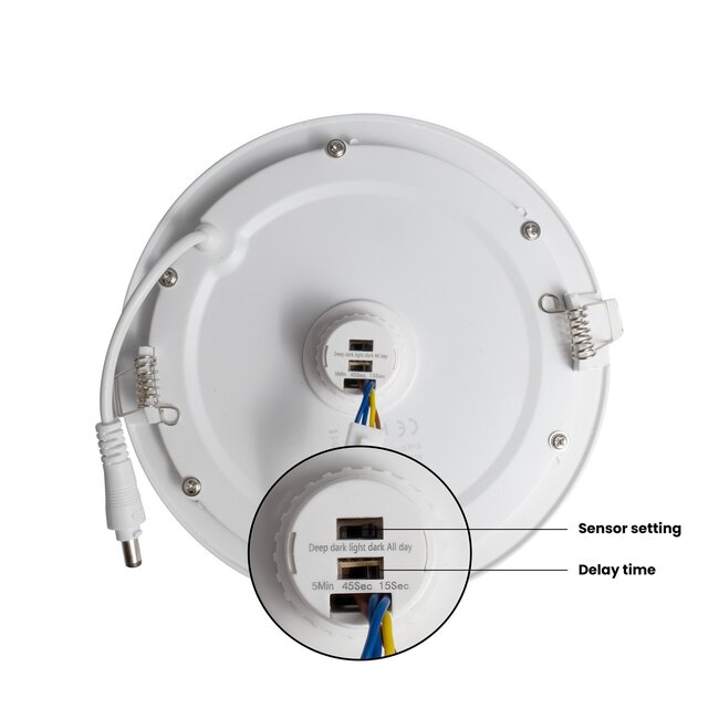 PURPL LED Downlight met PIR Sensor - ø170mm - 3000K Warm Wit - 12W - Rond - Inbouw