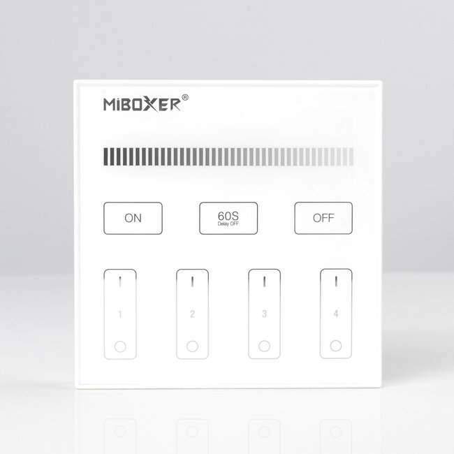 MiBoxer/Mi-Light LED Wandbediening | 4-Zone | Wit | Batterij | 220V