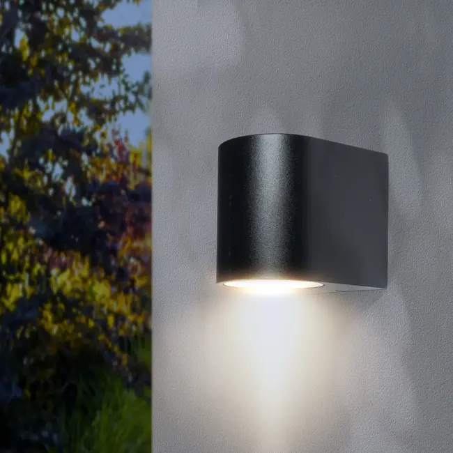 PURPL LED Wandspot Armatuur GU10 | IP44 | D-vorm | Zwart