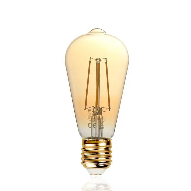 PURPL LED Filament Lamp E27 ST64 2200K Dimbaar  Warm Wit 6W Amber