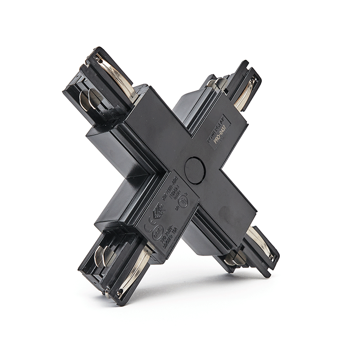 Powergear Rail Connector X | 4-aderig | Zwart | 3-fase