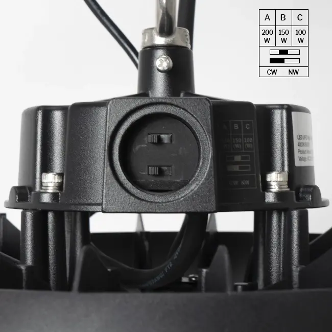 LED24 LED High Bay | 4300K+6000K | 100W-150W-200W | IP65 | 150 lm/W | Dimbaar