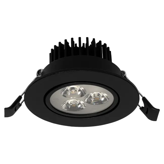 PURPL LED Inbouwspot | 3W | 4000K Helder Wit | Ø85 mm | IP40 | Zwart | Kantelbaar | Rond