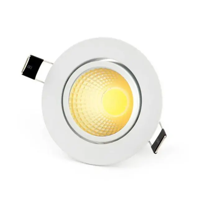 PURPL LED Inbouwspot COB | 5W | 2700K Warm Wit | Ø85 mm | IP40 | Wit | Kantelbaar | Rond