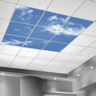 PURPL Wolkenplafond met design #3 | Fotoplafond LED Paneel | Acrylplaat voor 60x60 systeemplafonds | IMG5