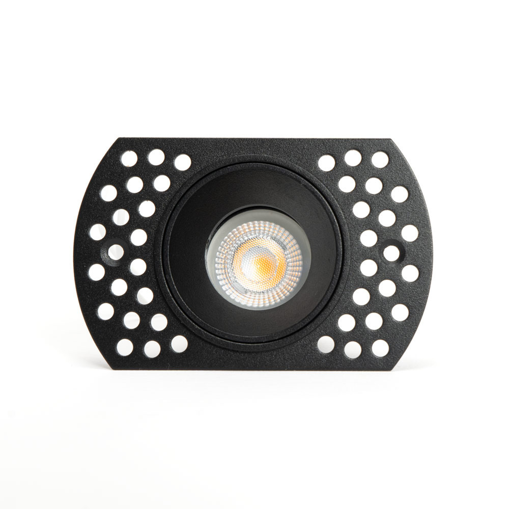 PURPL Ronde Inbouwspot incl. GU10 fitting | MR11 | Ø90x41,5mm | IP20 | Trimless | Ronde Perforaties | Zwart Aluminium