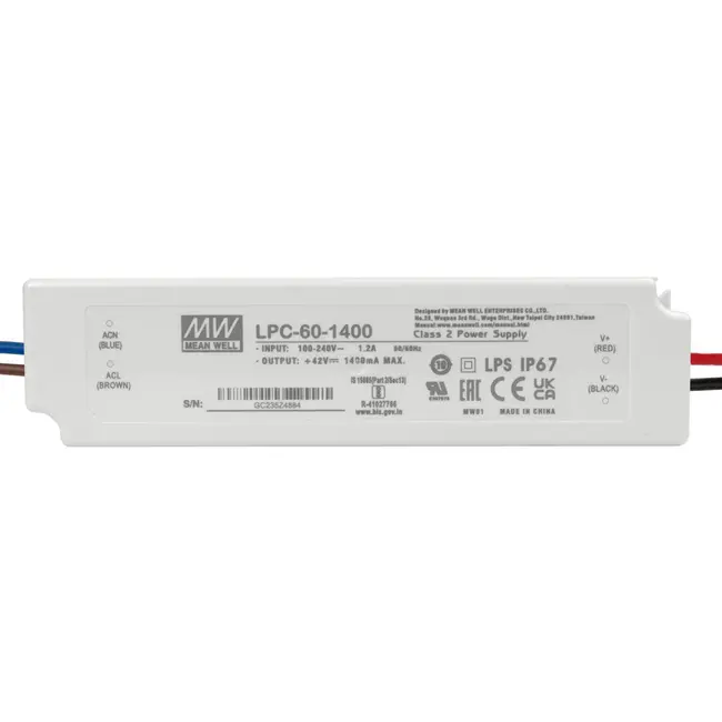 Meanwell LED Mean Well Voeding 60W 12V 5A LPV