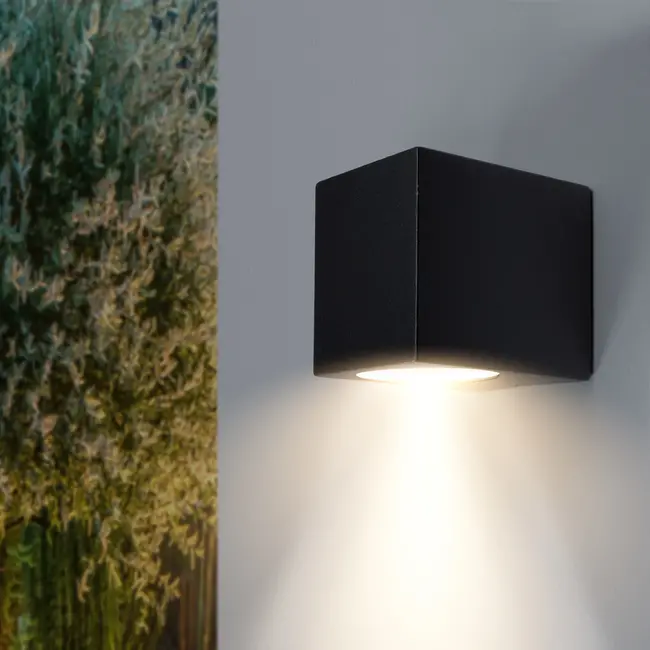 PURPL LED Wandspot Armatuur GU10 | IP44 | Vierkant | Zwart