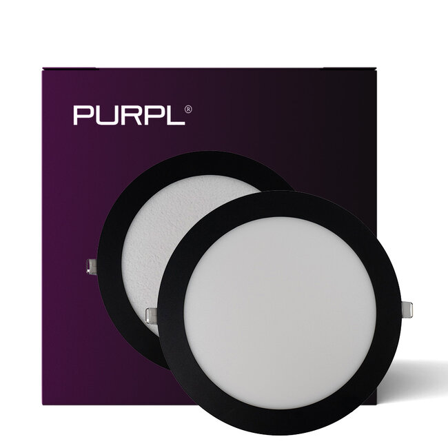 PURPL LED Downlight | 4000K Helder Wit | 12W | ø170 mm | Rond | Inbouw | Zwart