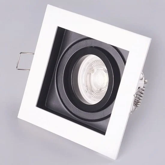 PURPL LED GU10 Armatuur Zwart-Wit Verzonken Vierkant IP20 Incl. Fitting