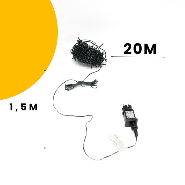 Modee LED kerstverlichting | RGB | 20 meter | 200 LED's | 3,6W | binnen en buiten | IP44