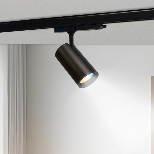 PURPL LED Railspot | 20W | 3CCT (3000K-4000K-6000K) | Ø60x130mm | 3-fase | Zwart