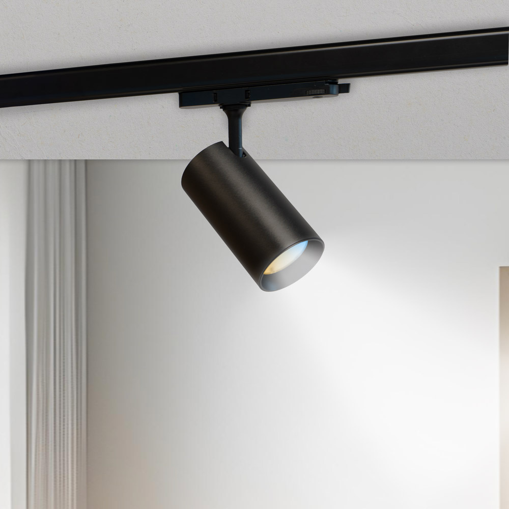 PURPL LED Railspot | 30W | 3CCT (3000K-4000K-6000K) | Ø75x151mm | 3-fase | Zwart