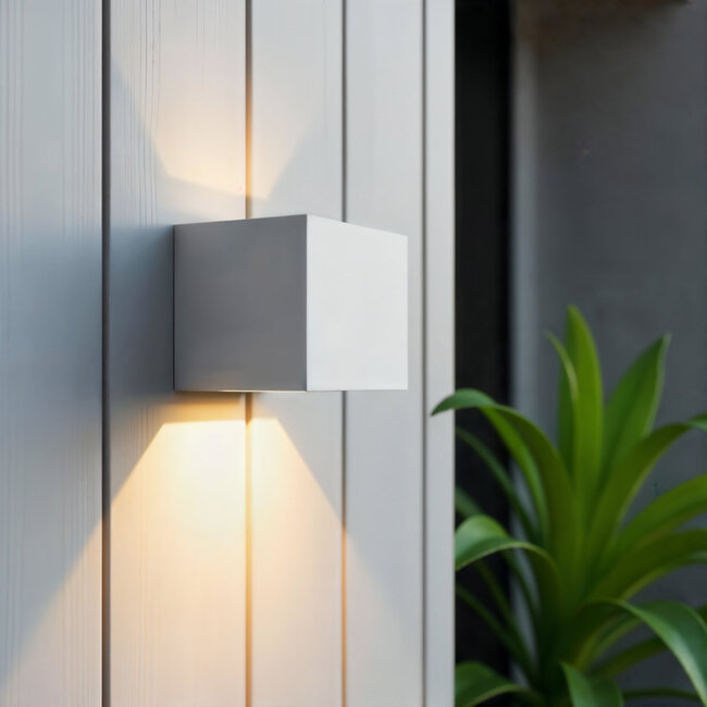 PURPL Dubbele Wandspot Armatuur COB | Up & Down | Vierkant | IP54 | Wit