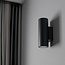PURPL Wandspot Armatuur GU10 | Cilinder | Dubbel | IP44 | Zwart