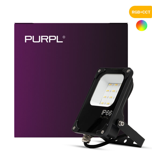 PURPL LED Bouwlamp | 10W | 1130 lm | RGB+CCT (2700K-6500K) | 2.4 GHz | IP66 | IK08 | Dimbaar | FUTT05