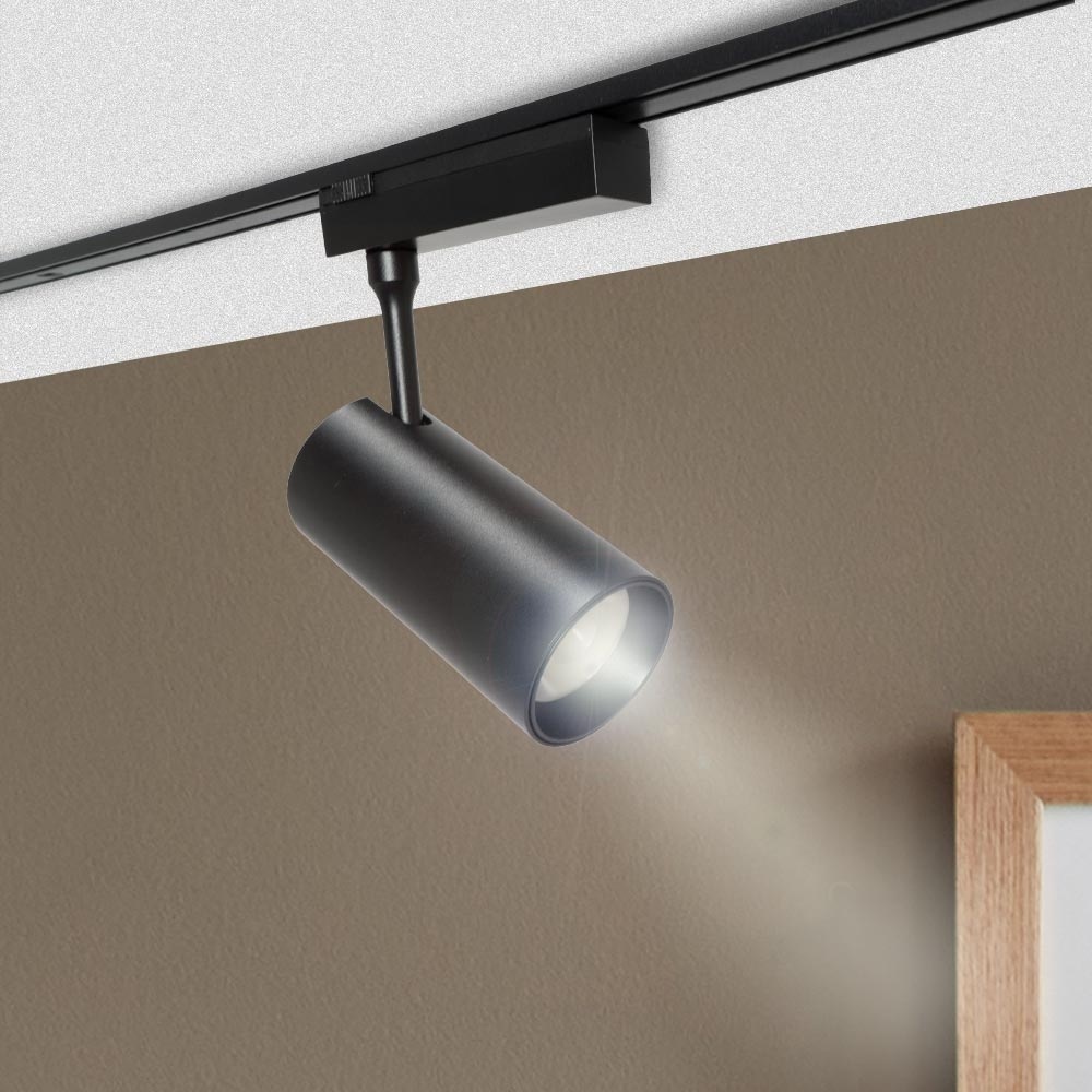 PURPL Smart Magnetische Railspot | 18W | CCT (2700-6000K) | 1100 lm | Zigbee 3.0 | Ø55x114 mm | Dimbaar | CRI>90 | Zwart | Geschikt voor 48V Smart Railverlichting Super Slim