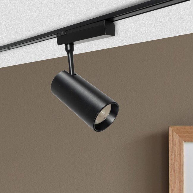 PURPL Smart Magnetische Railspot | 18W | CCT (2700-6000K) | 1100 lm | Zigbee 3.0 | Ø55x114 mm | Dimbaar | CRI>90 | Zwart | Geschikt voor 48V Smart Railverlichting Super Slim