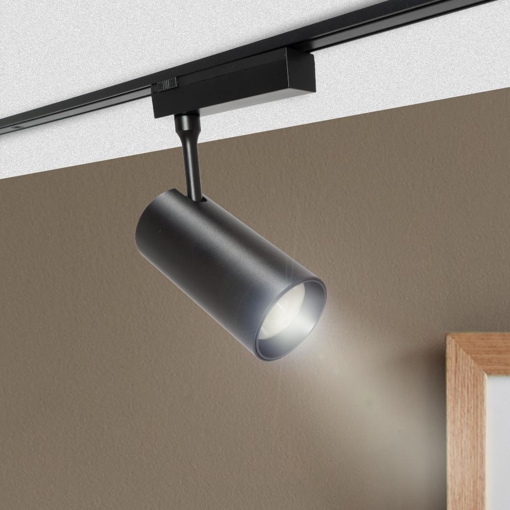 PURPL Smart Magnetische Railspot | 12W | CCT (2700-6000K) | 1100 lm | Zigbee 3.0 | Ø45x103 mm | Dimbaar | CRI>90 | Zwart | Geschikt voor 48V Smart Railverlichting Super Slim