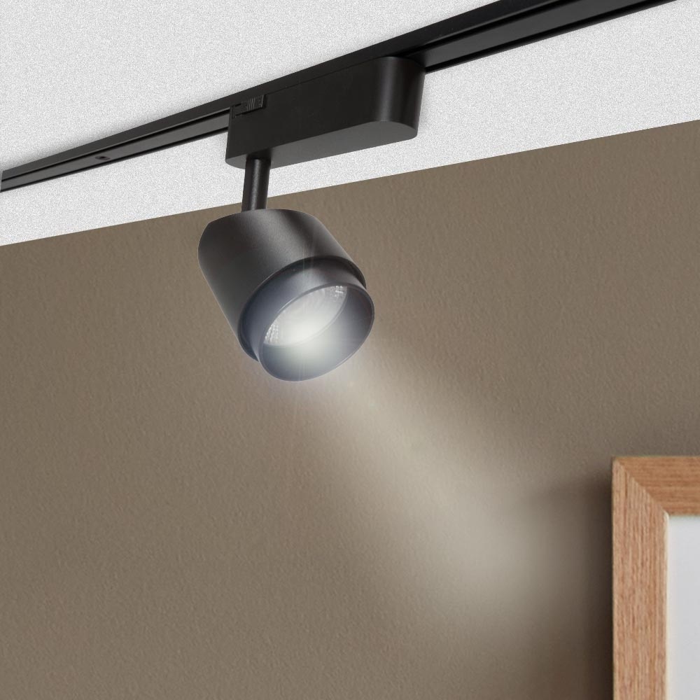 PURPL Smart Magnetische Railspot | 12W | CCT (2700-6000K) | 702 lm | Zigbee 3.0 | Ø60x95 mm | Dimbaar | CRI>90 | Zwart | Geschikt voor 48V Smart Railverlichting Super Slim