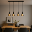 PURPL Design Hanglamp Bollen | 4-Lichts | Smoke Glas | Zwart | E27 Fittingen | Rechthoekig