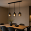 PURPL Moderne Design Hanglamp | 3-Lichts | Smoke Glas | Zwart | E27 Fittingen | Rechthoekig