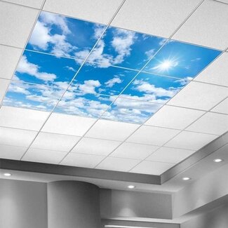 PURPL Wolkenplafond met design #1 | Fotoplafond LED Paneel | Acrylplaat voor 60x60 systeemplafonds | IMG8