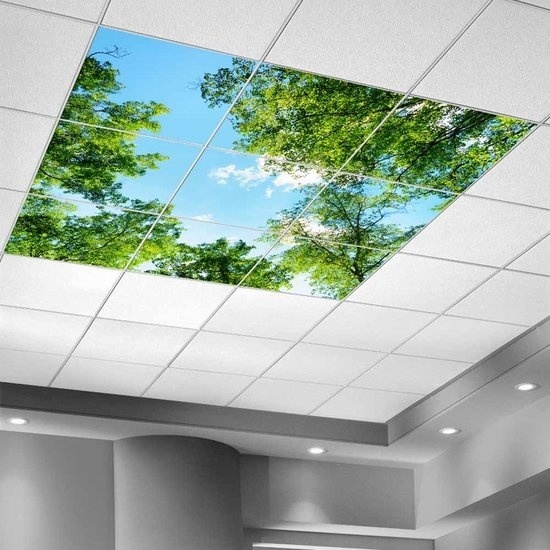 PURPL Bomenplafond met design #2 | Fotoplafond LED Paneel | Acrylplaat voor systeemplafonds 60x60 | IMG10